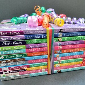MAGIC PUPPY KITTEN BUNNY PONIES PONY LOT OF 12 BOOKS VTG. SCHOLASTIC SUE BENTLEY